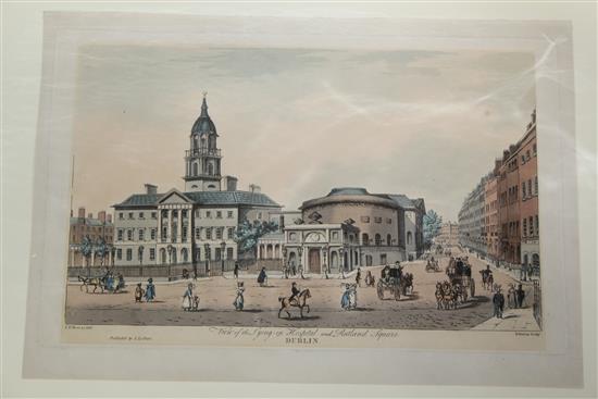 Henry Brocas after Samuel F. Brocas Topographical views of Dublin, 11 x 17.5in. overall, unframed